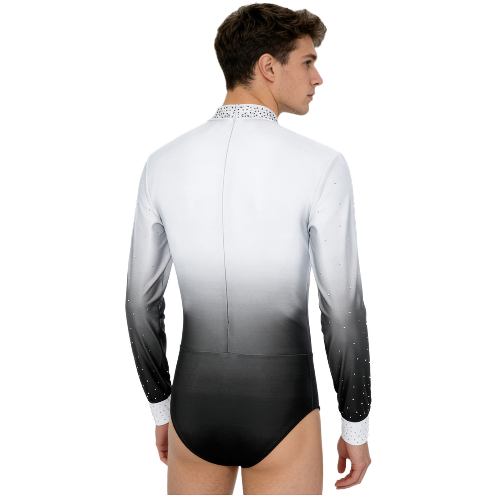 Yoga Fitness Model - Mens Figure Skating Jumpsuit Gradient Color