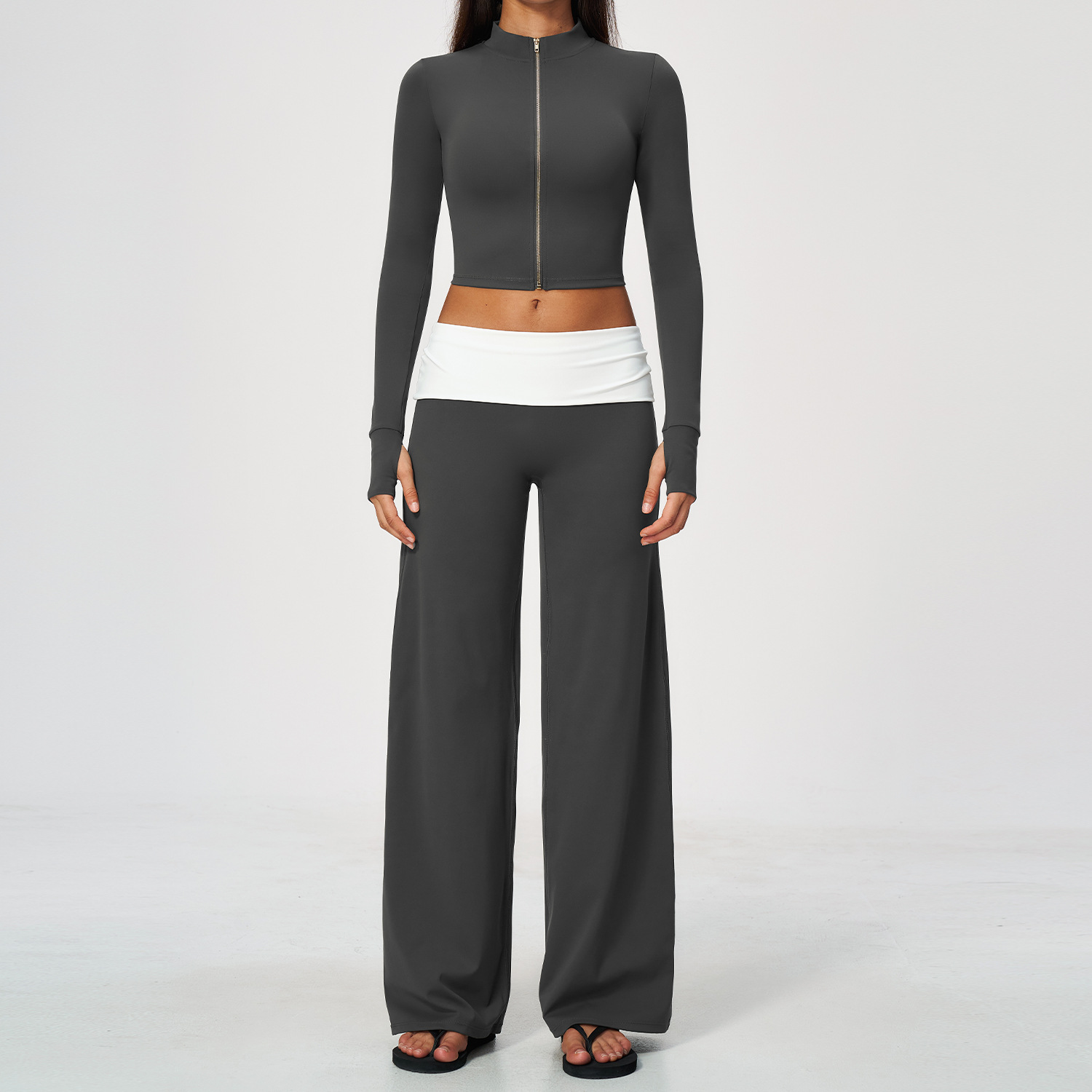 Zip Jacket Wide Leg Pants 2 Pi - Yoga & Fitness Center 评论和价格