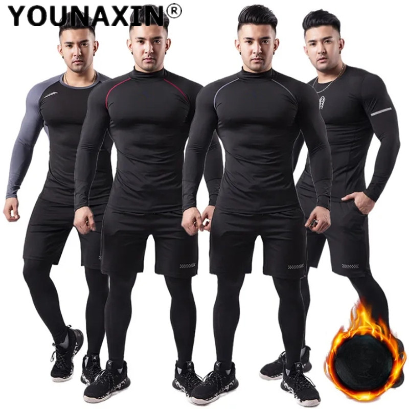 3-piece Men Plush Warm Sports  - Yoga Fitness Set 评论和价格