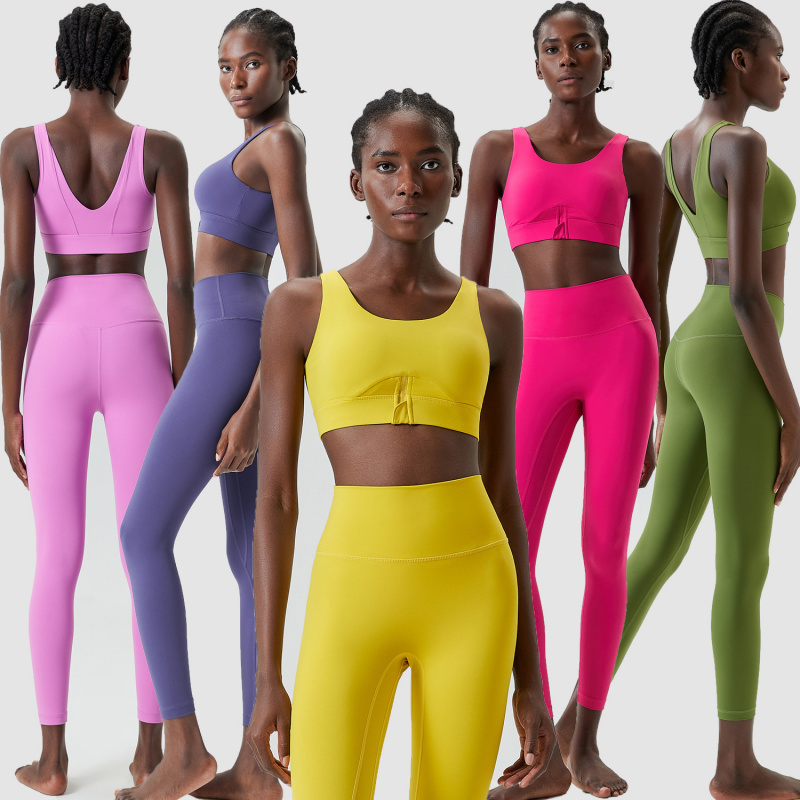 Two Pieces Set Zipper Yoga Spo - Yoga Fitness Set 评论和价格
