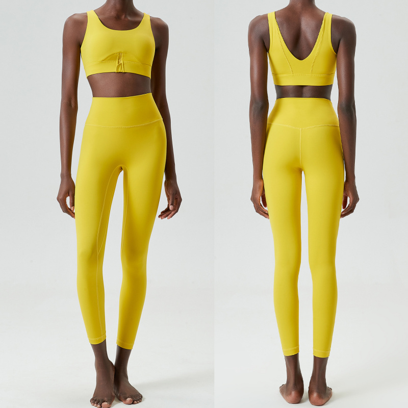 Two Pieces Set Zipper Yoga Spo - Yoga Fitness Set 评论和价格