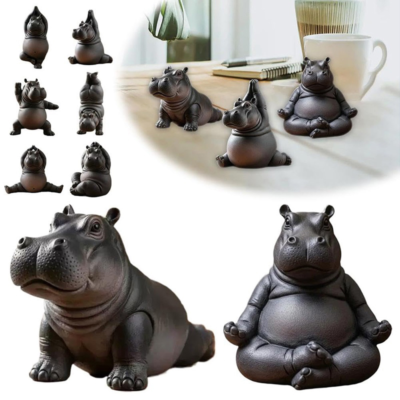 Yoga Master Hippo Statue Handc - Yoga Fitness Model 评论和价格