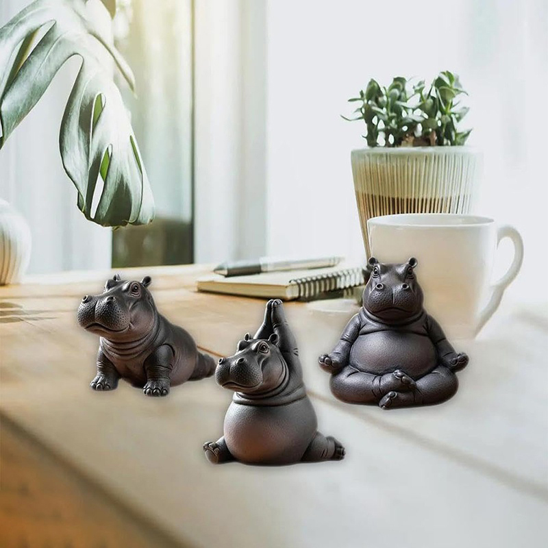 Yoga Master Hippo Statue Handc - Yoga Fitness Model 评论和价格