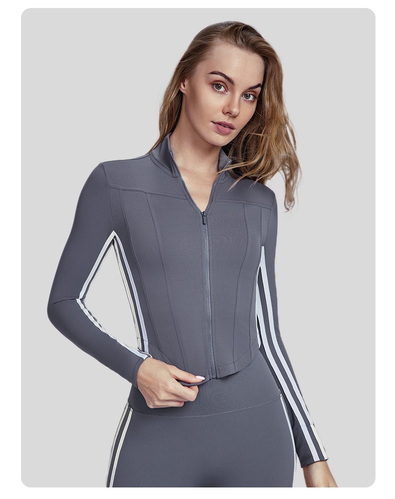 Women Striped Fall Workout Set - Yoga Fitness Set 评论和价格