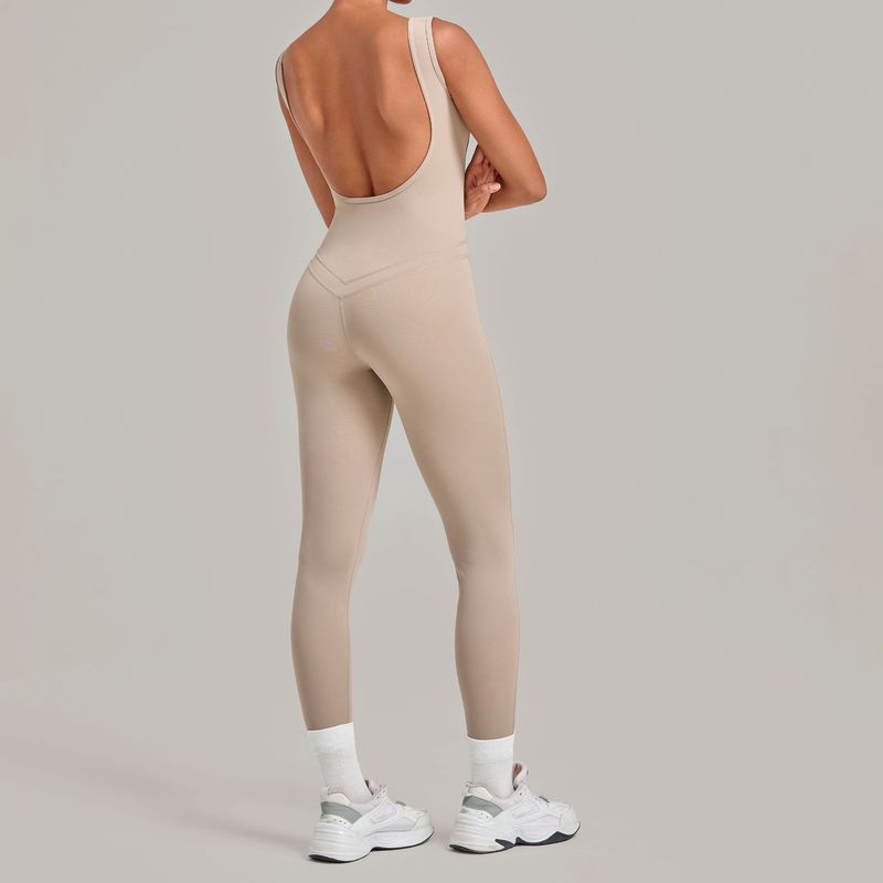 Yoga Jumpsuit With Deep Backle - Yoga Fitness Wear 评论和价格
