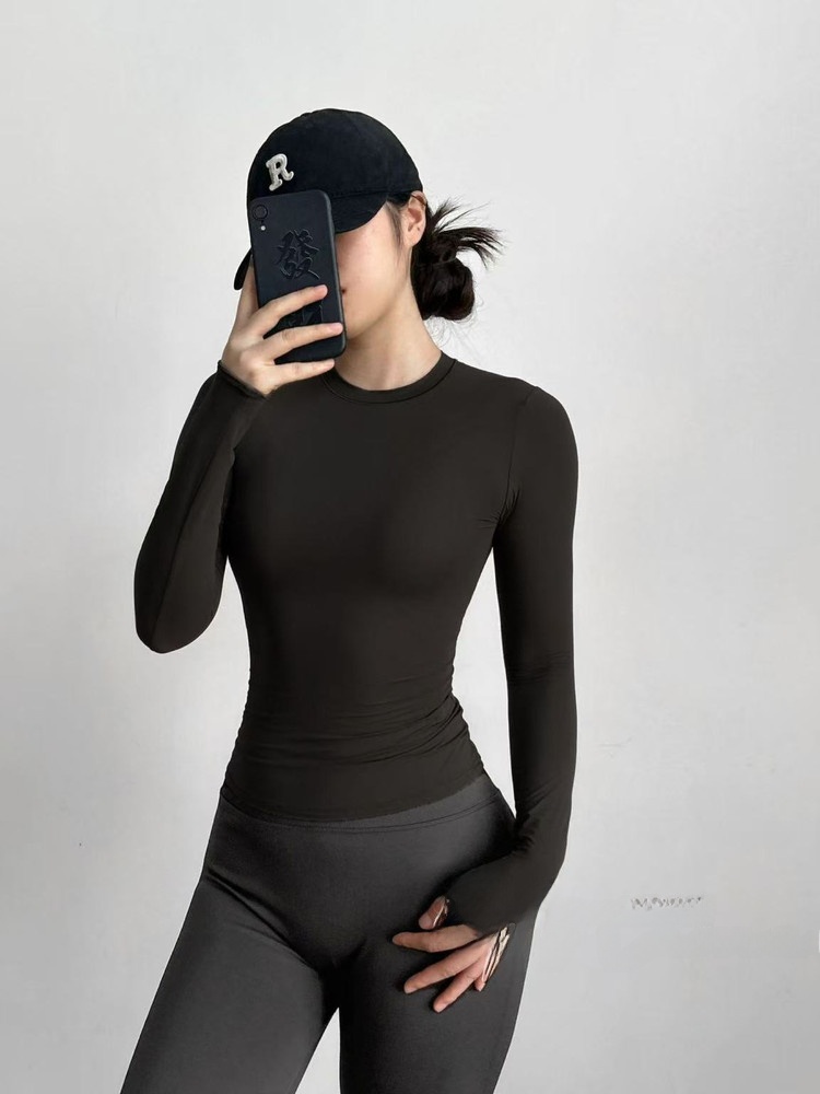 Slim Fit Long Sleeve Yoga Fitn - Yoga Fitness Wear 评论和价格